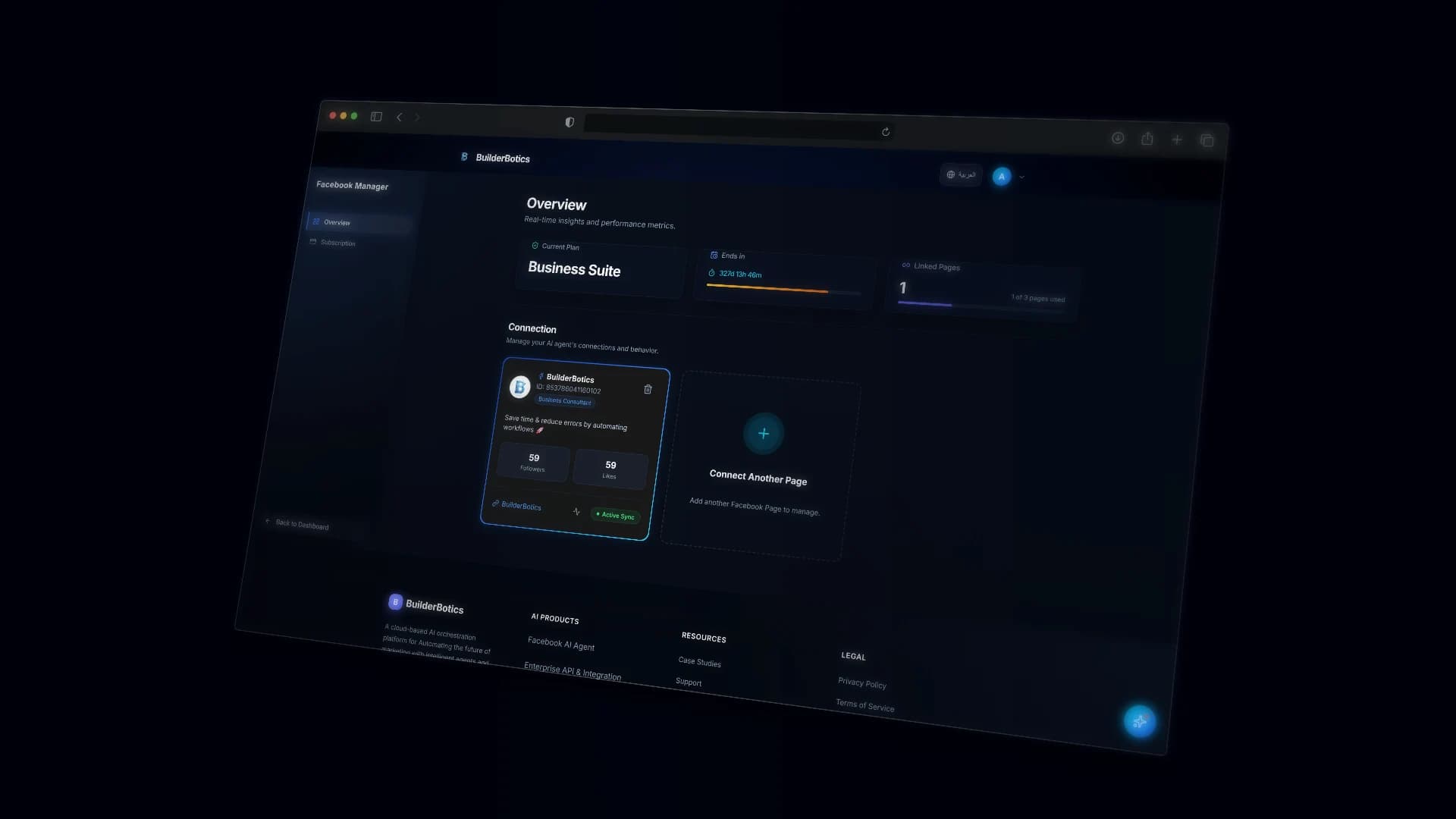 Facebook Manager overview dashboard