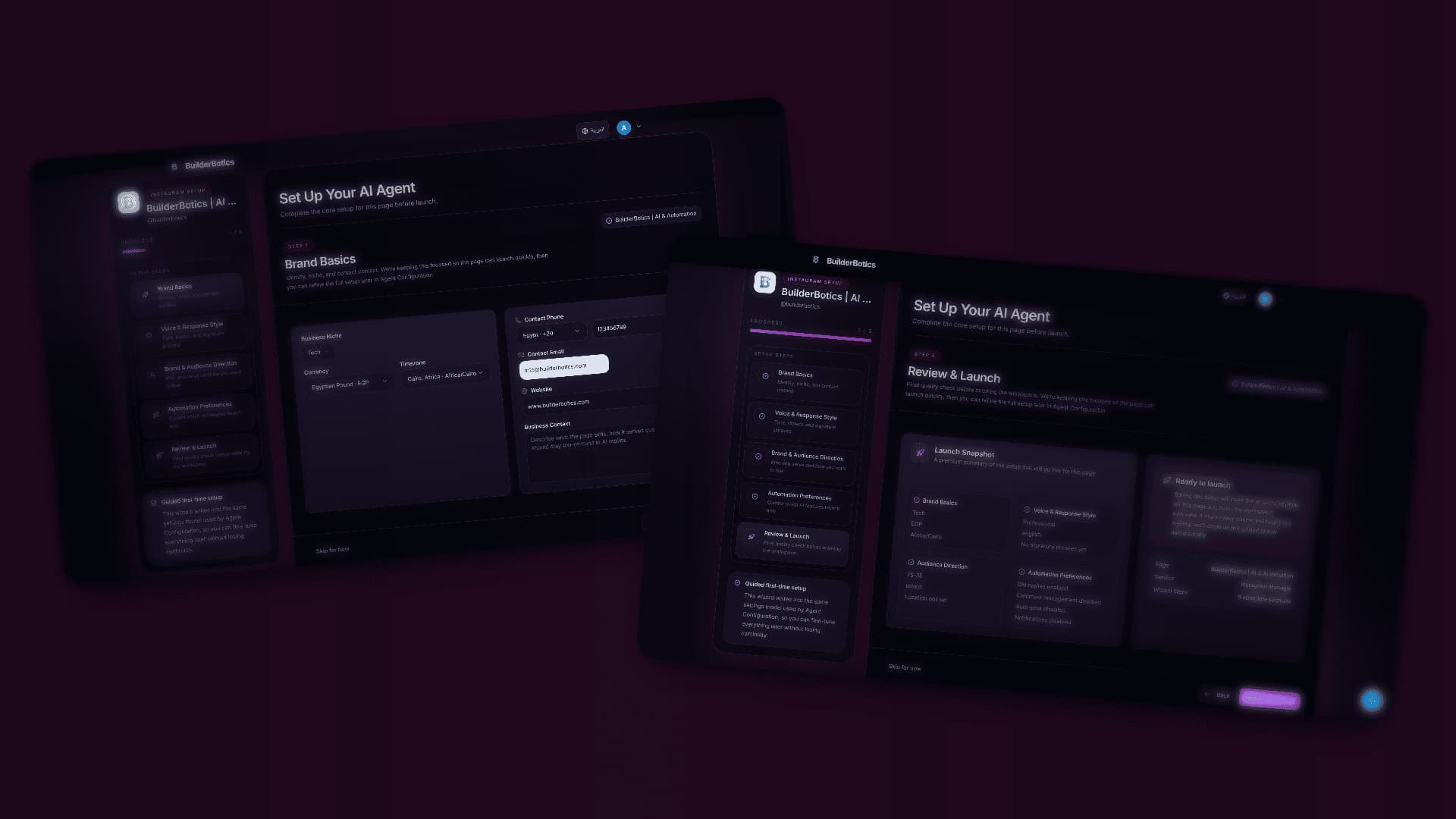 Instagram Manager setup wizard interface
